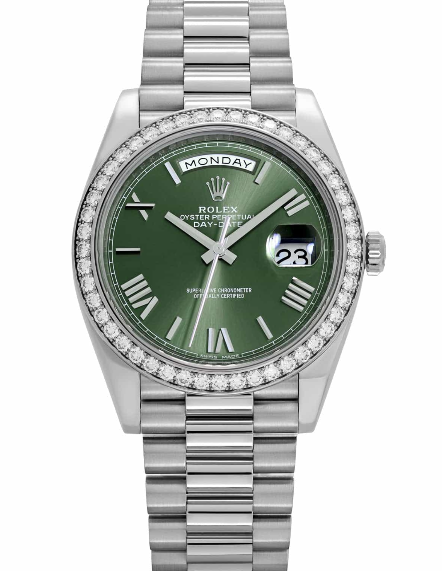 Rolex Day-Date Oyster, 40 mm, white gold and diamonds 228349RBR