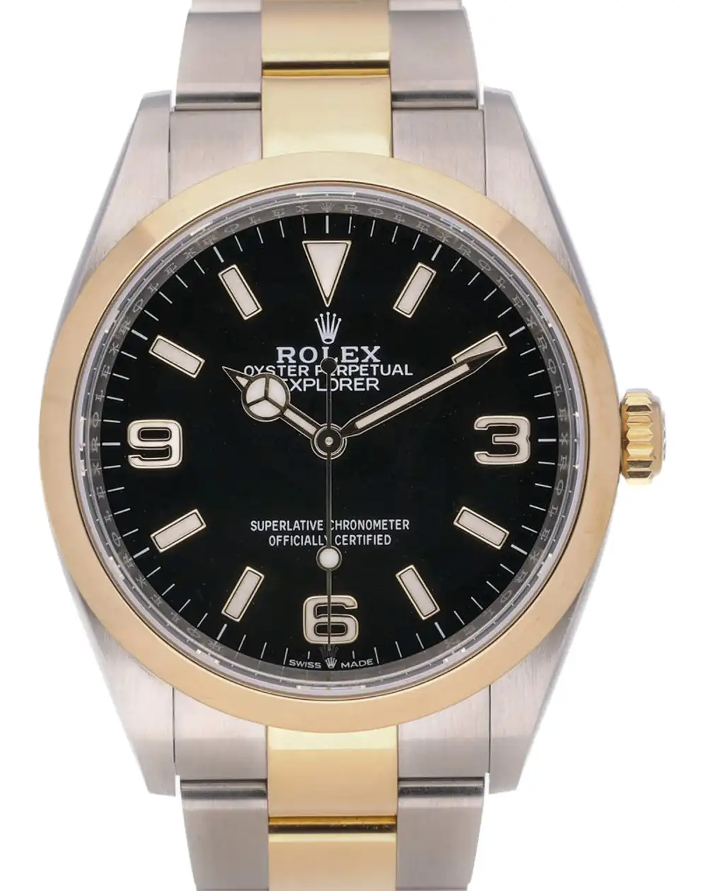 Rolex Explorer Oyster, 36 mm, Oystersteel and yellow gold 124273