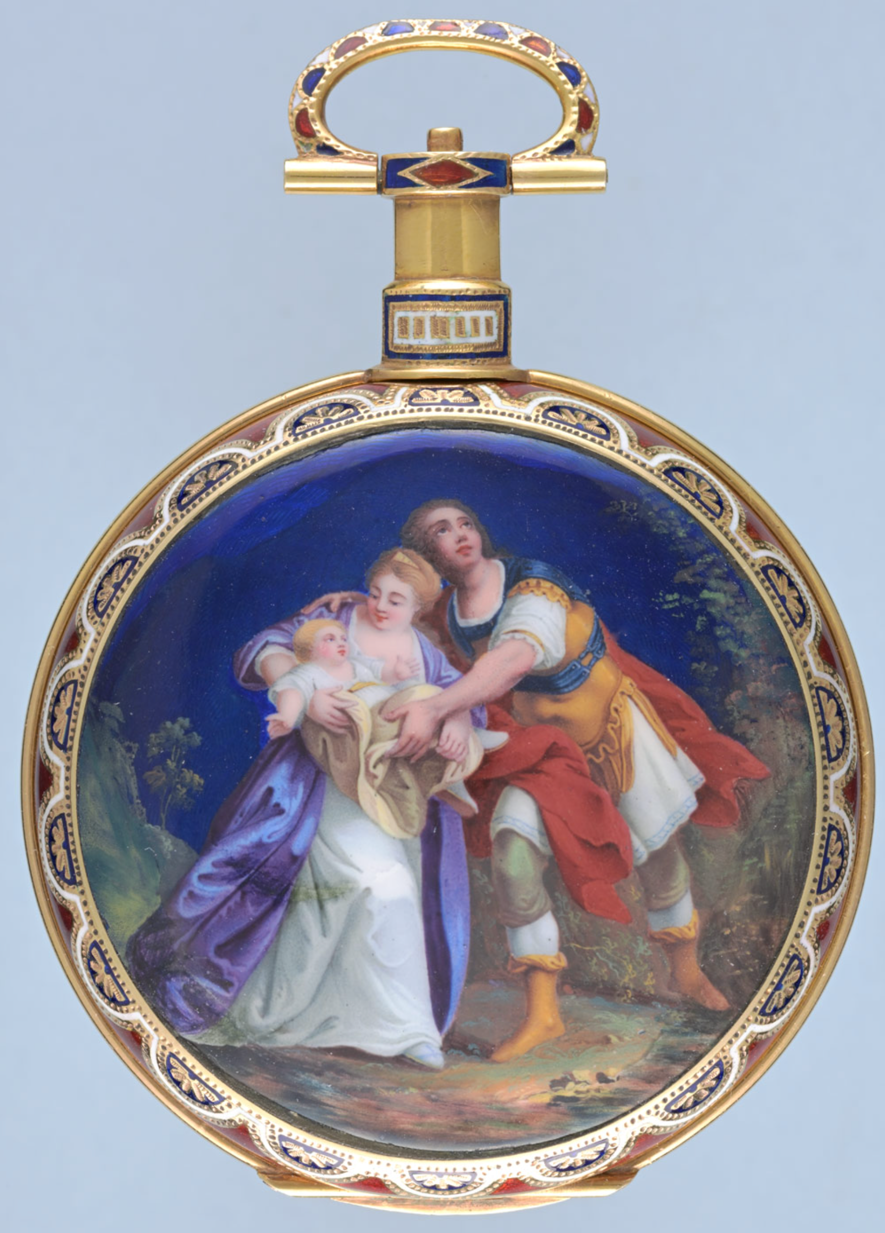 Chinese Market Gold and Enamel Captains Watch