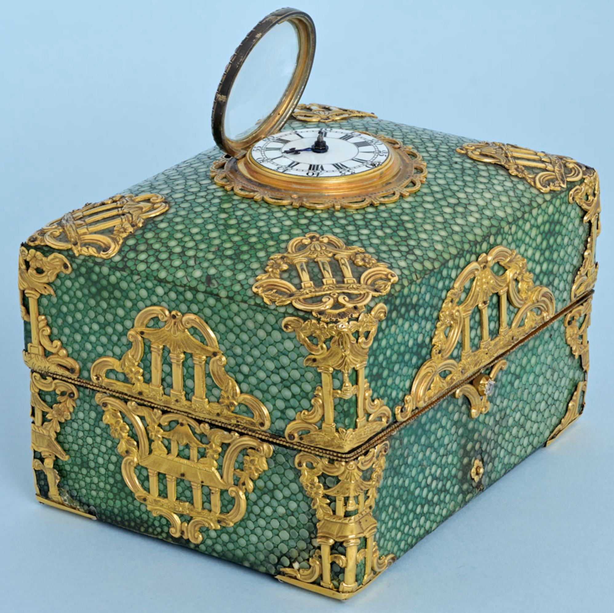 Chinese Market Shagreen Box with Watch