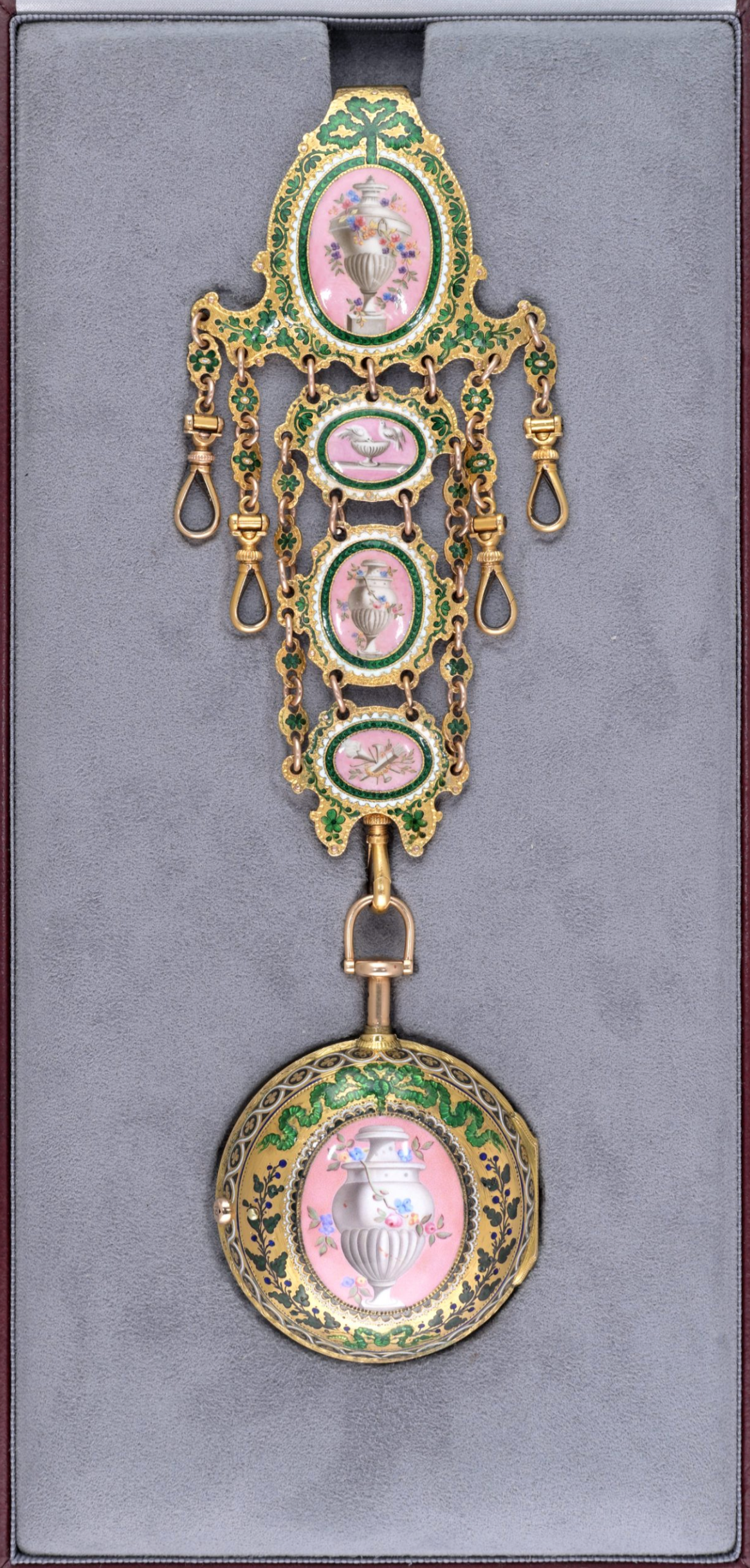 Gold and Enamel Repeater with Chatelaine