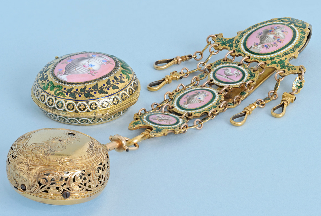 Gold and Enamel Repeater with Chatelaine