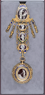 Irish Gold and Enamel Chatelaine Watch