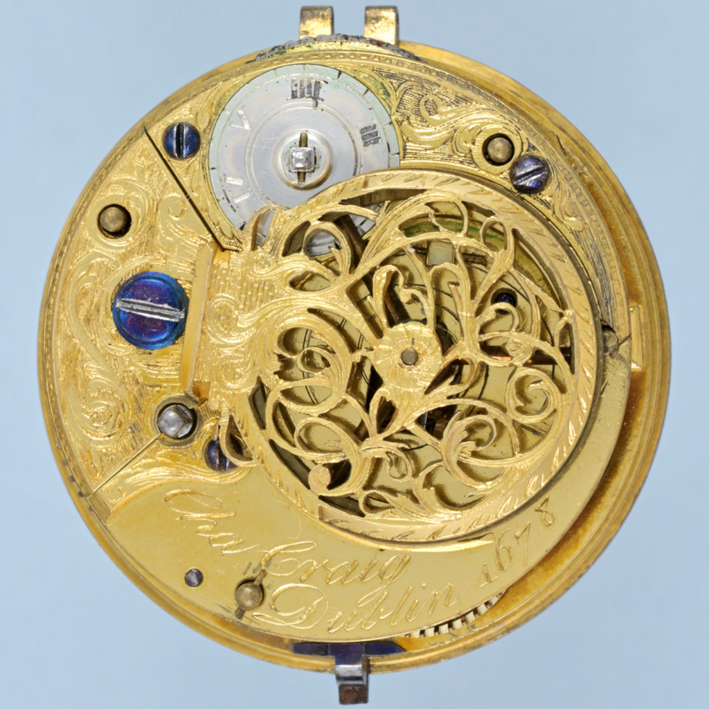Irish Gold and Enamel Chatelaine Watch