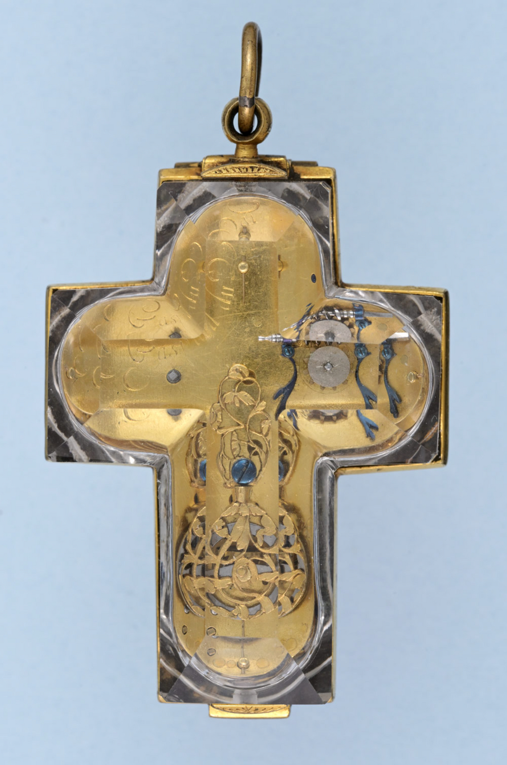 Early Rock Crystal Crucifix Watch