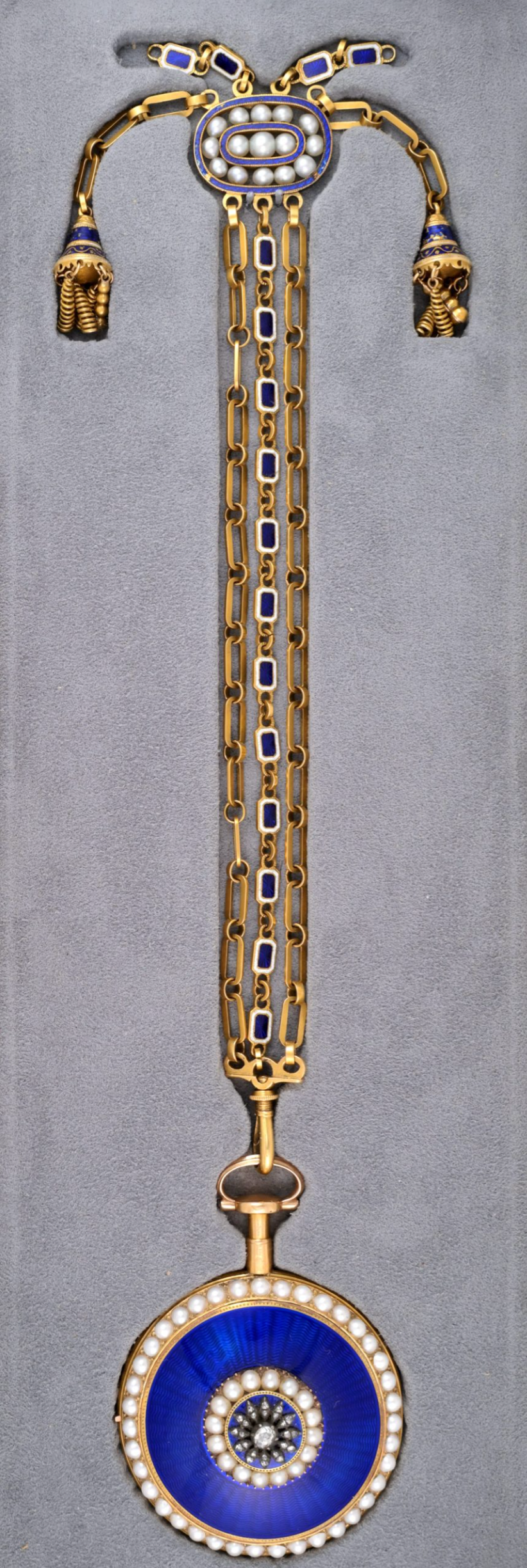 Pearl and Diamond Set Irish Verge with Chatelaine