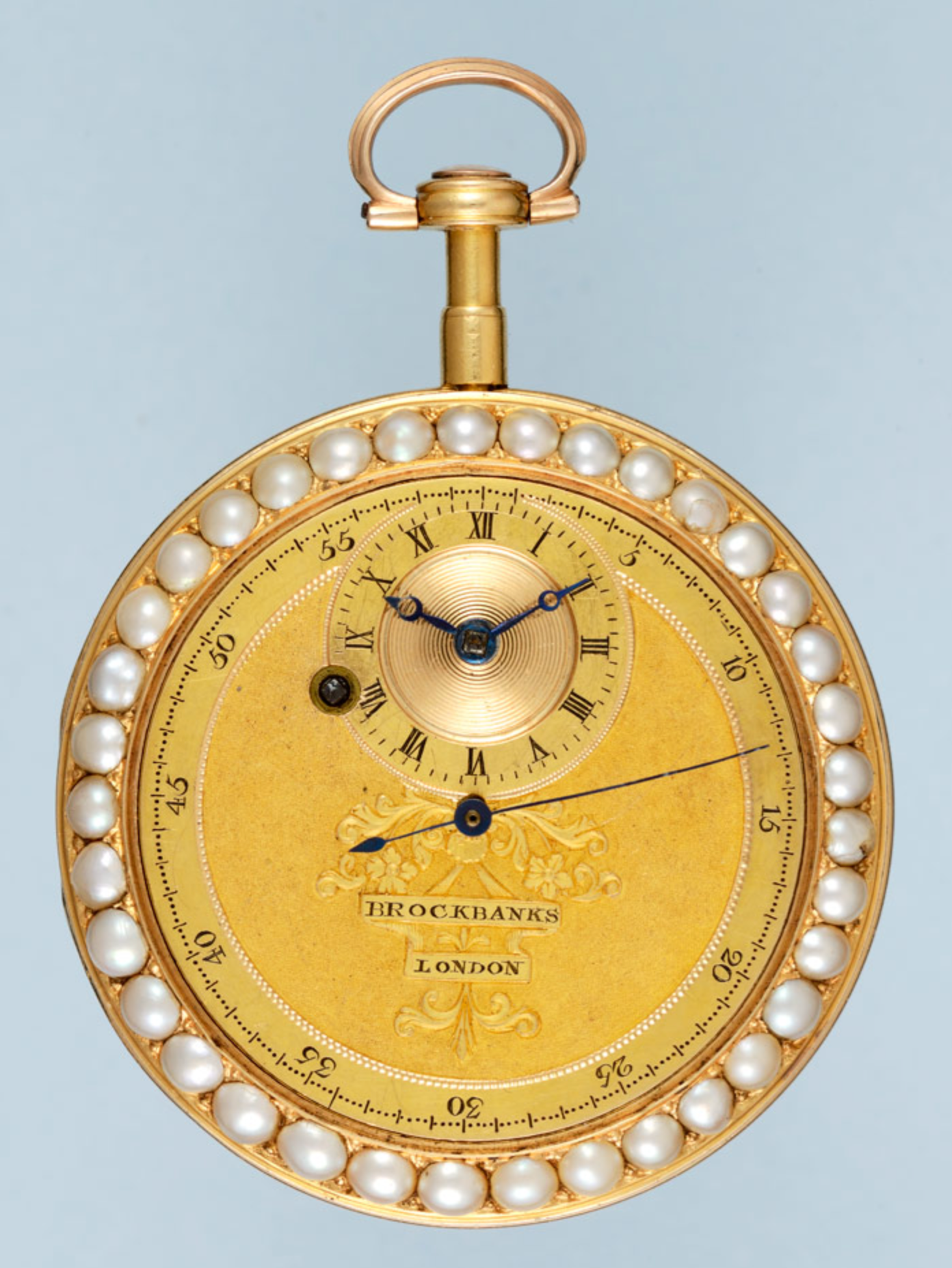 Unusual Gold and Enamel Cylinder Pocket Watch by Brockbanks