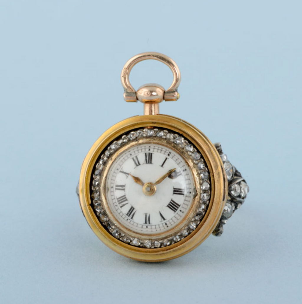 Gold Watch and Diamond Set Ring Mount