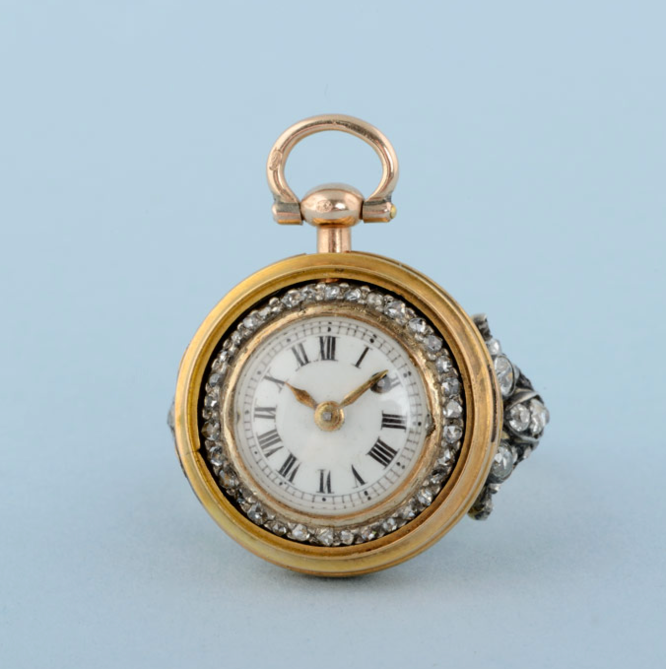 Gold Watch and Diamond Set Ring Mount