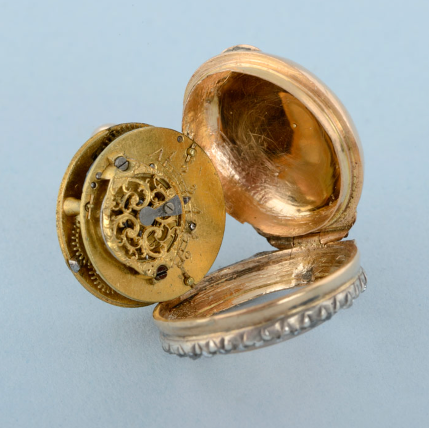 Gold Watch and Diamond Set Ring Mount