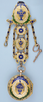 Gold and Enamel Chatelaine Watch