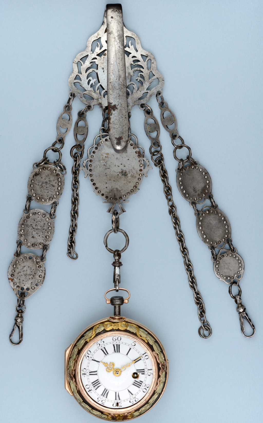 Rare Gold Decorated Watch and Chatelaine