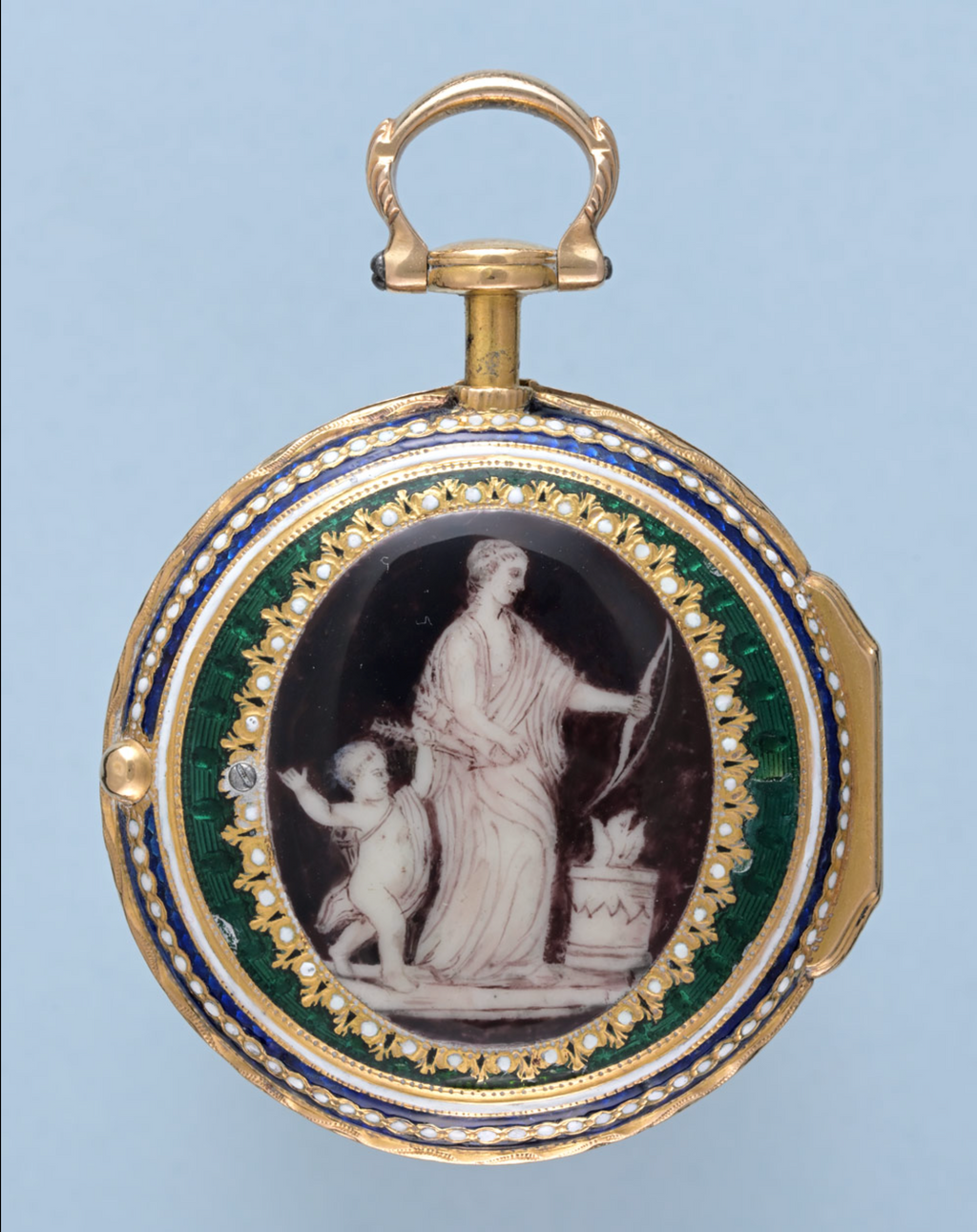 English Gold and Enamel Chatelaine Watch