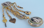 English Gold and Enamel Chatelaine Watch