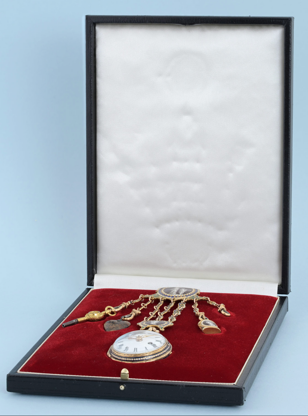 English Gold and Enamel Chatelaine Watch