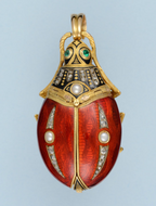 Gold and Enamel Beetle Form Watch