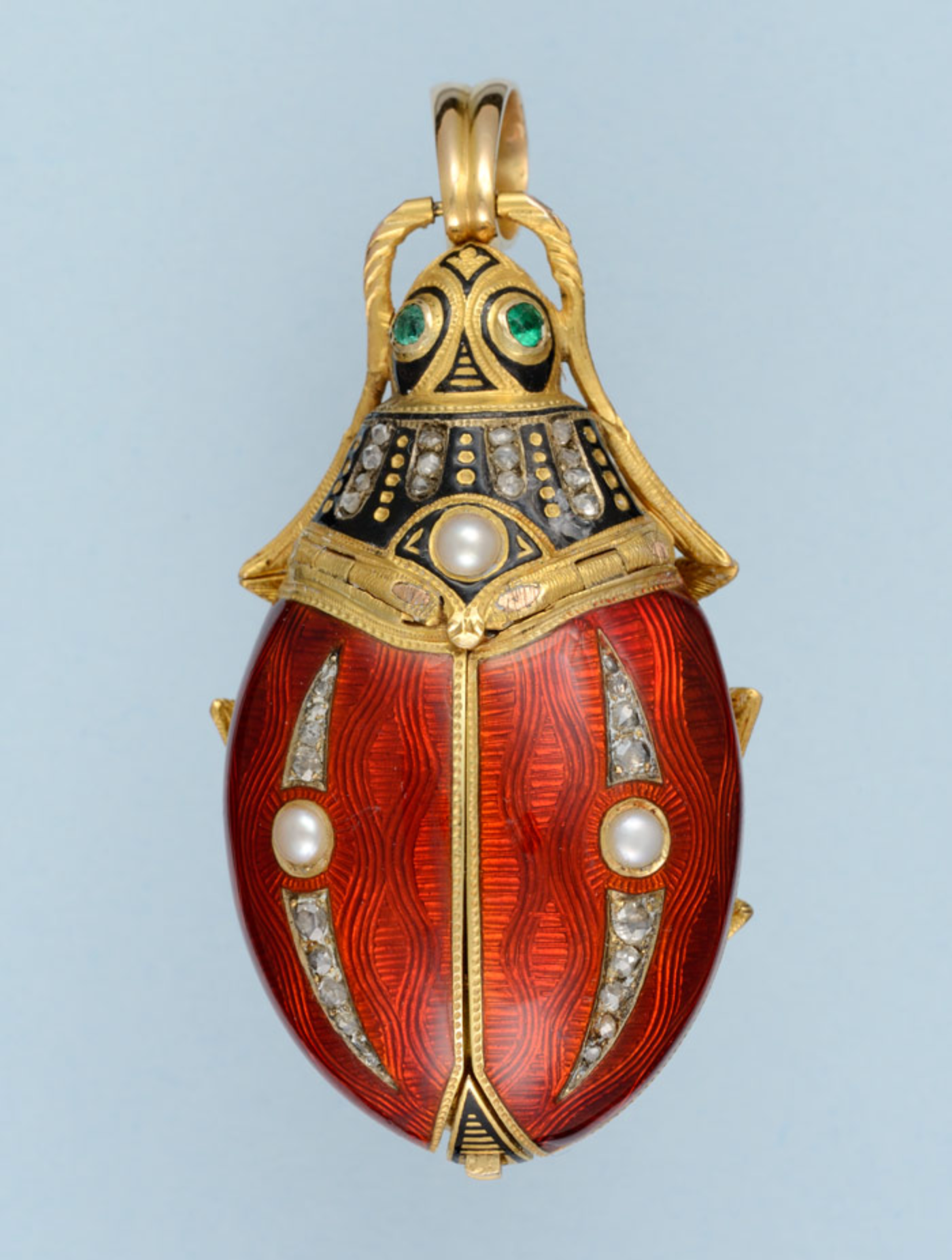 Gold and Enamel Beetle Form Watch
