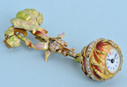 Diamond Set Enamelled Ball Watch and Brooch