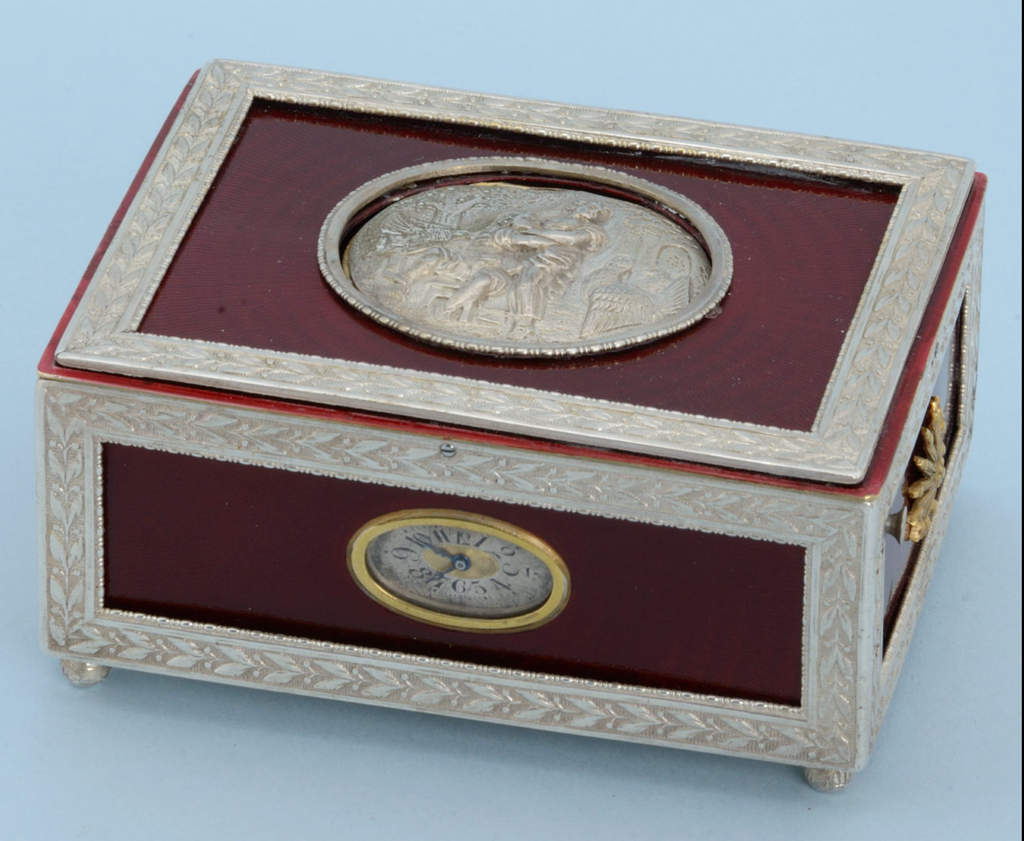 Enamelled Singing Bird Box and Watch