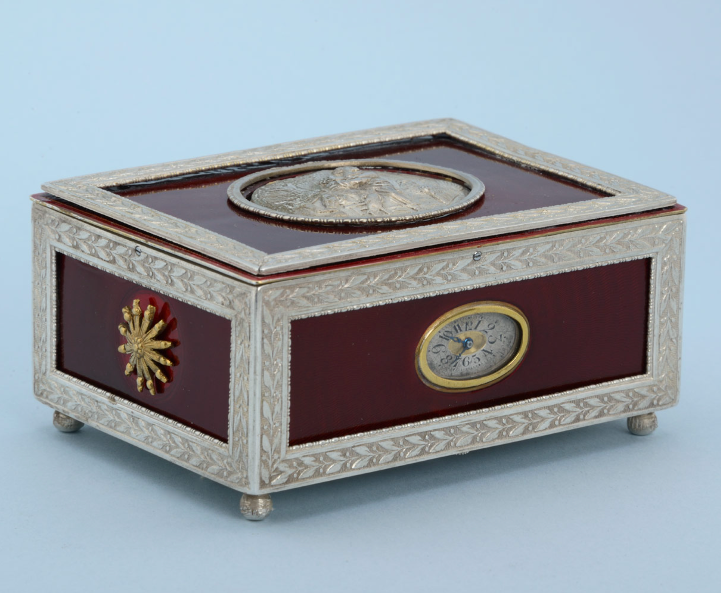 Enamelled Singing Bird Box and Watch