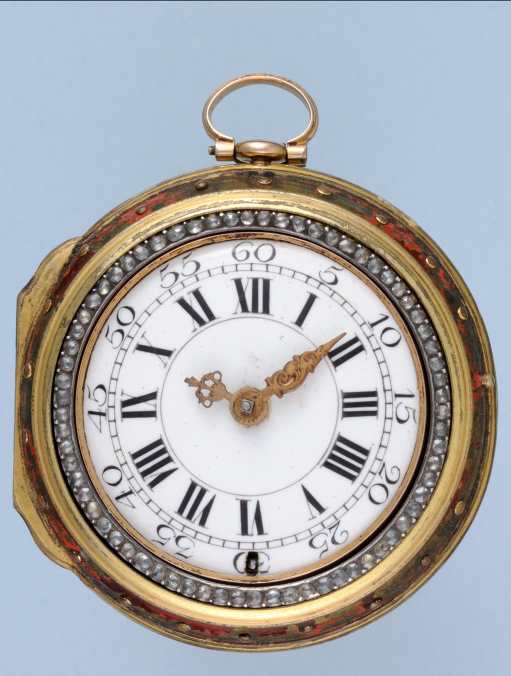 Gold and Enamel Triple Cased Verge Pocket Watch