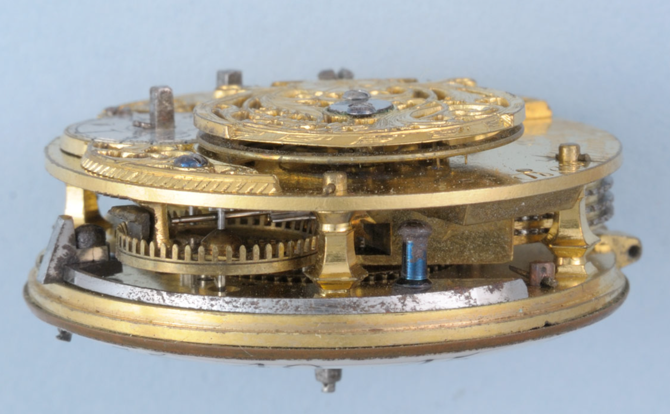 Gold and Enamel Triple Cased Verge Pocket Watch