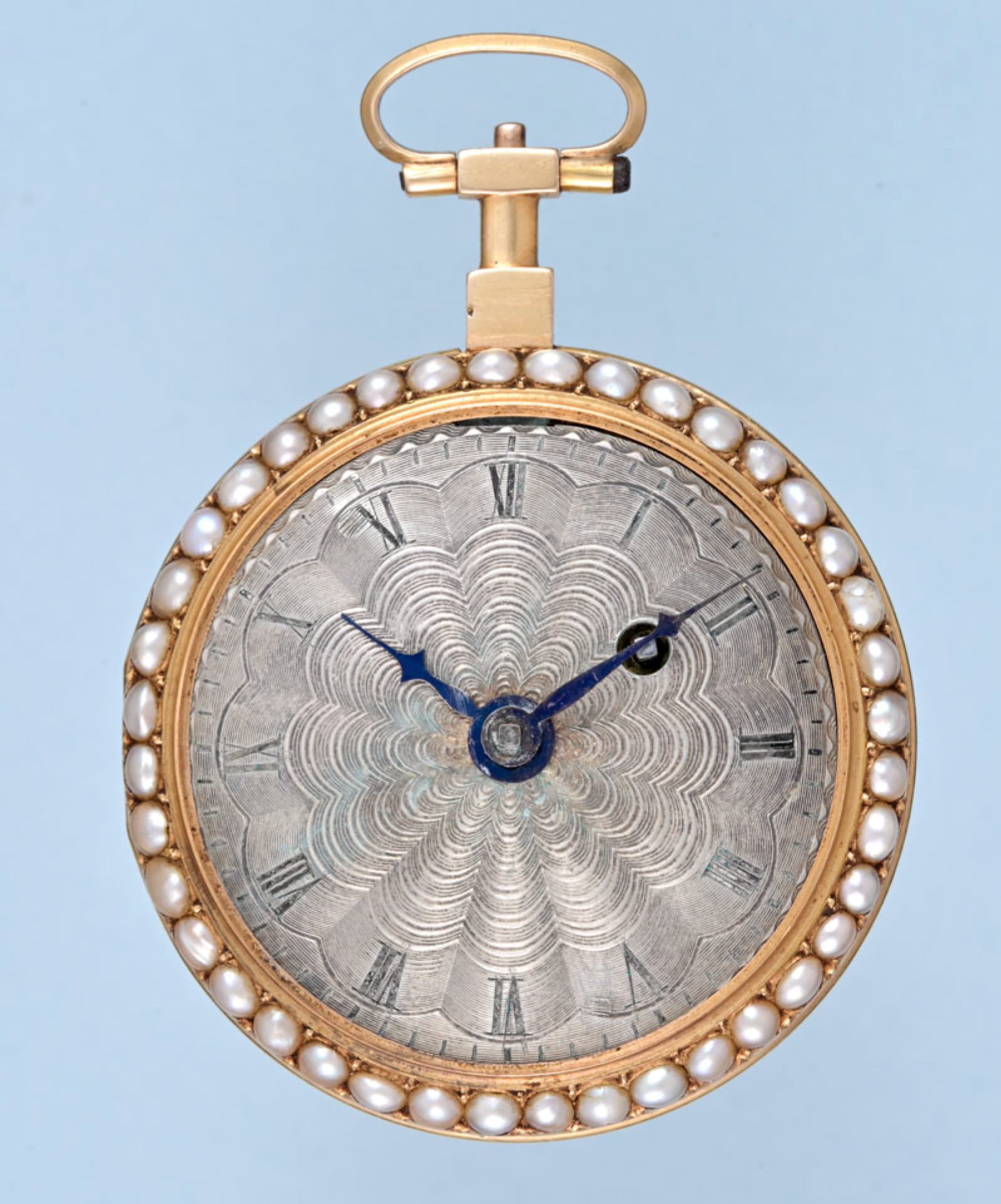 Pearl Set Gold and Enamel Verge with Chatelaine