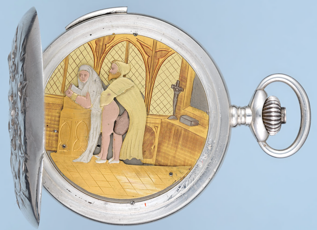 Silver Hunting Cased Erotic Automaton