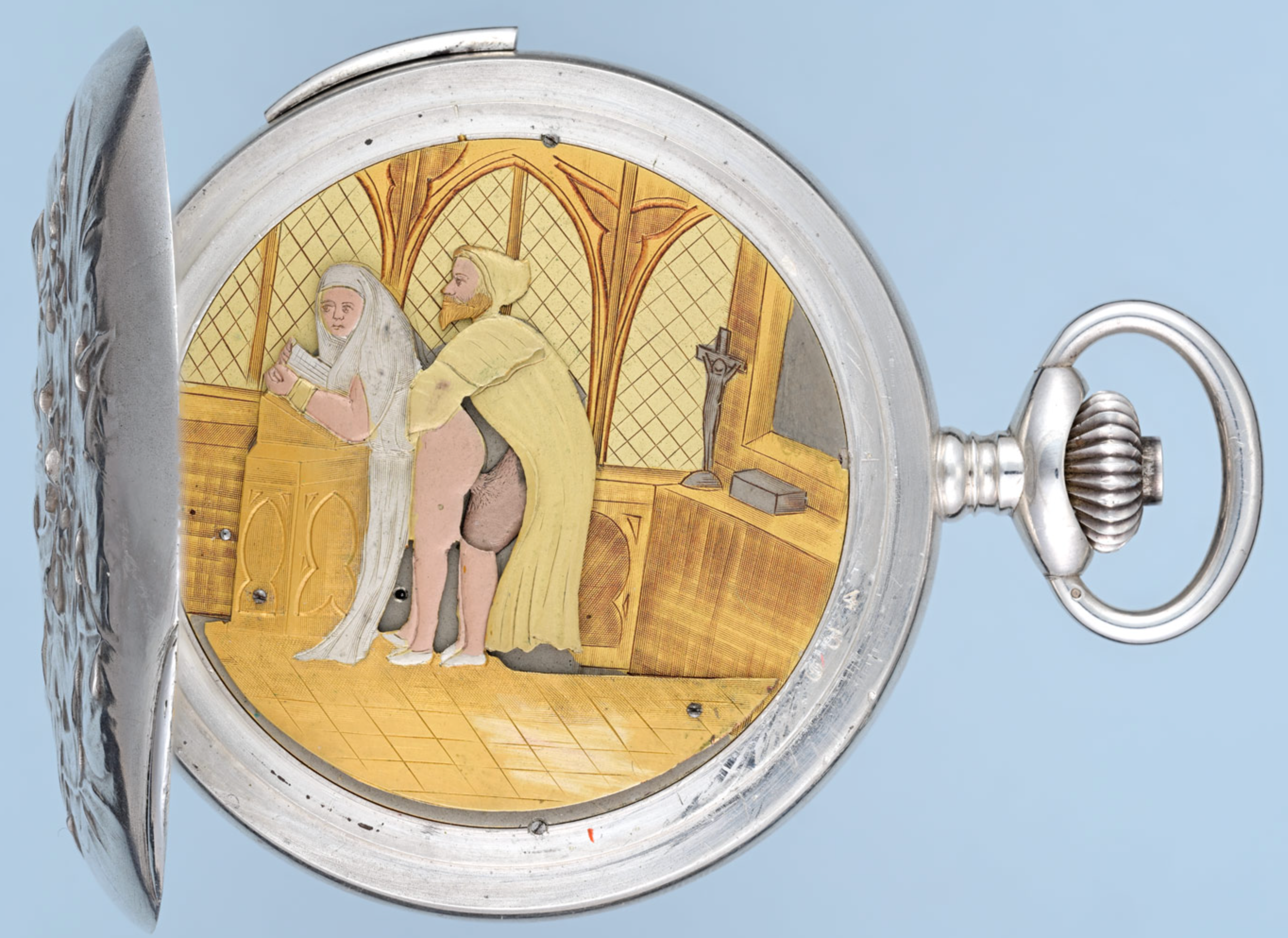 Silver Hunting Cased Erotic Automaton