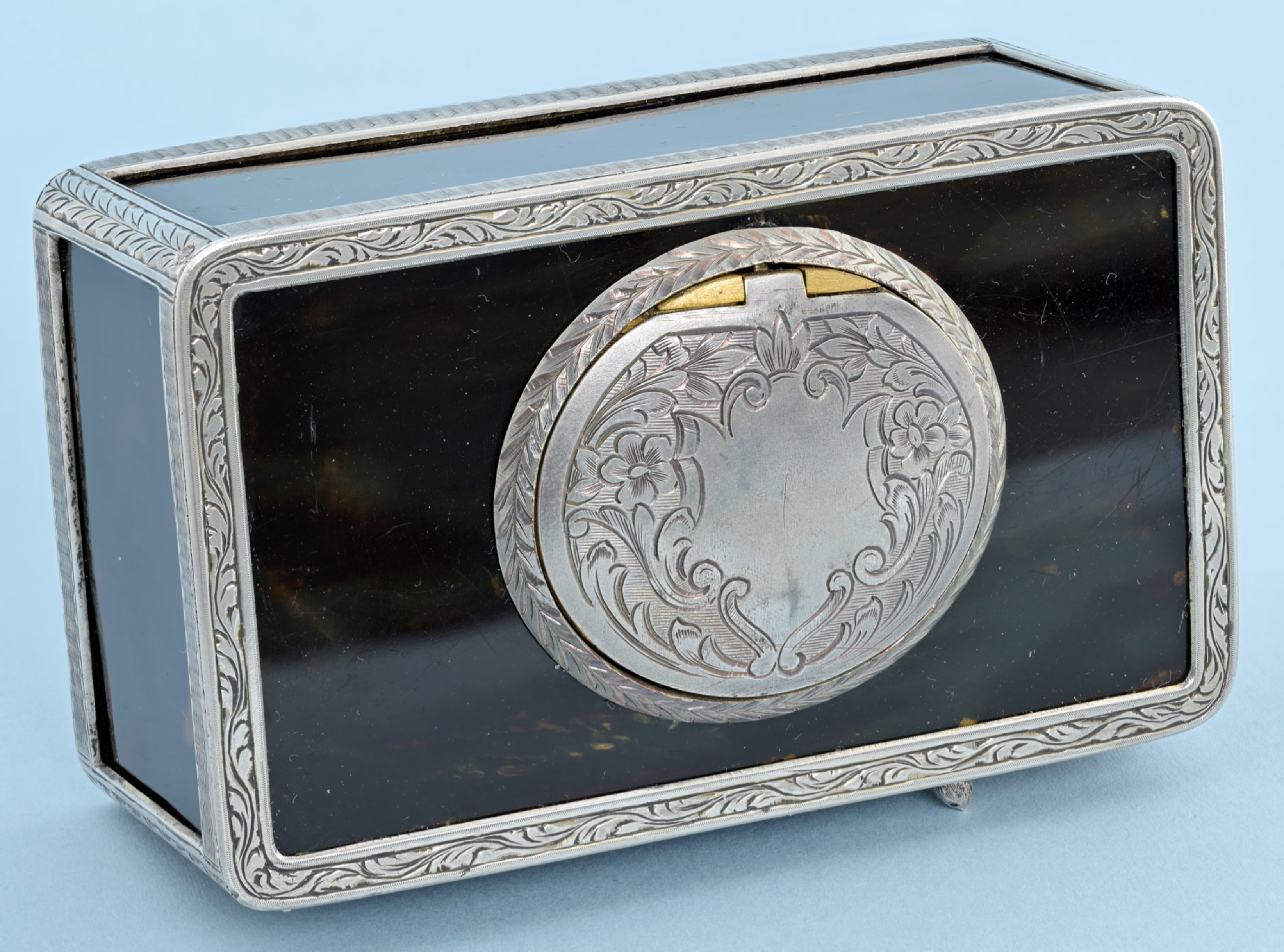 Silver Mounted Horn Singing Bird Box