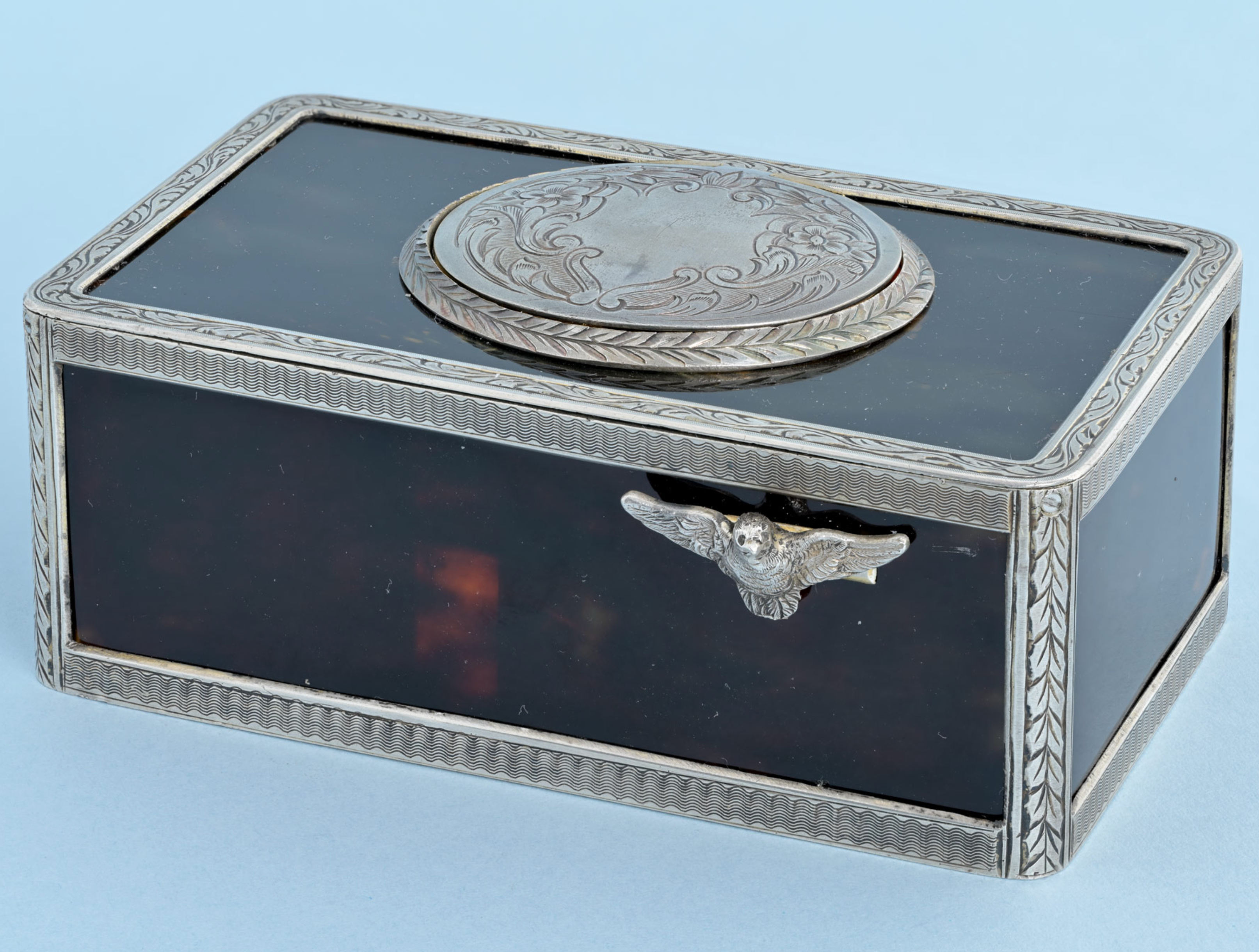 Silver Mounted Horn Singing Bird Box