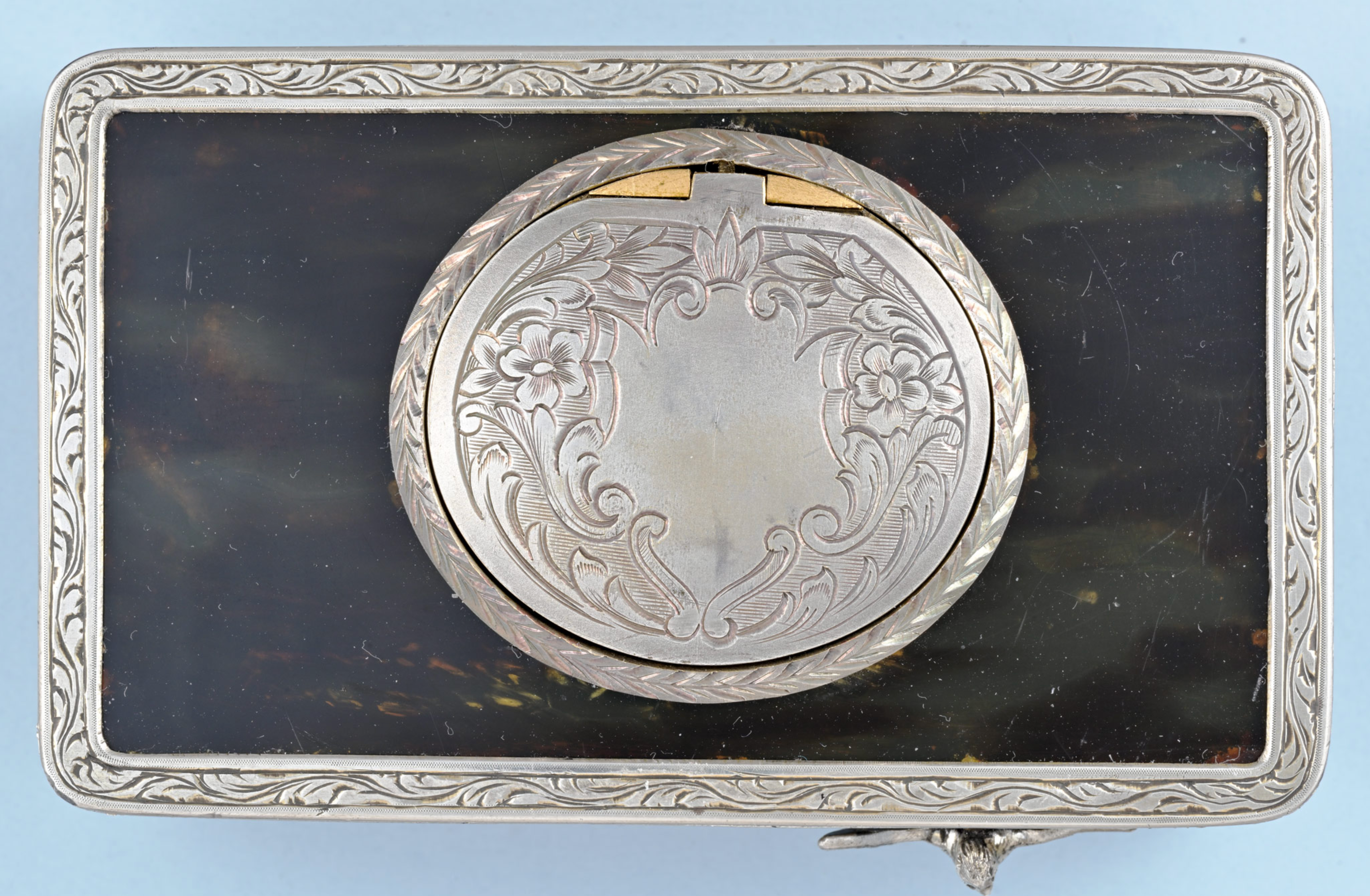 Silver Mounted Horn Singing Bird Box