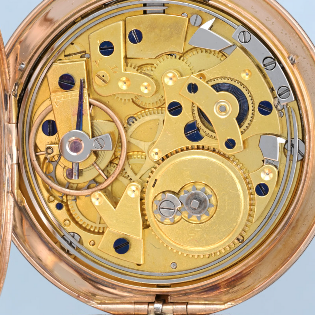 Decorative Gold Quarter Repeater with Offset Dial