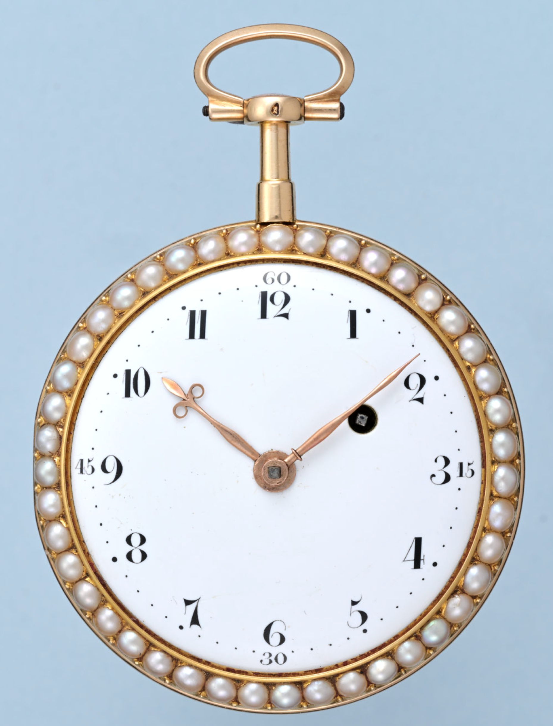 Pearl Set Gold and Enamel Watch