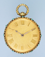 Turquoise Set Gold English Cylinder