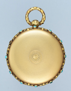 Turquoise Set Gold English Cylinder