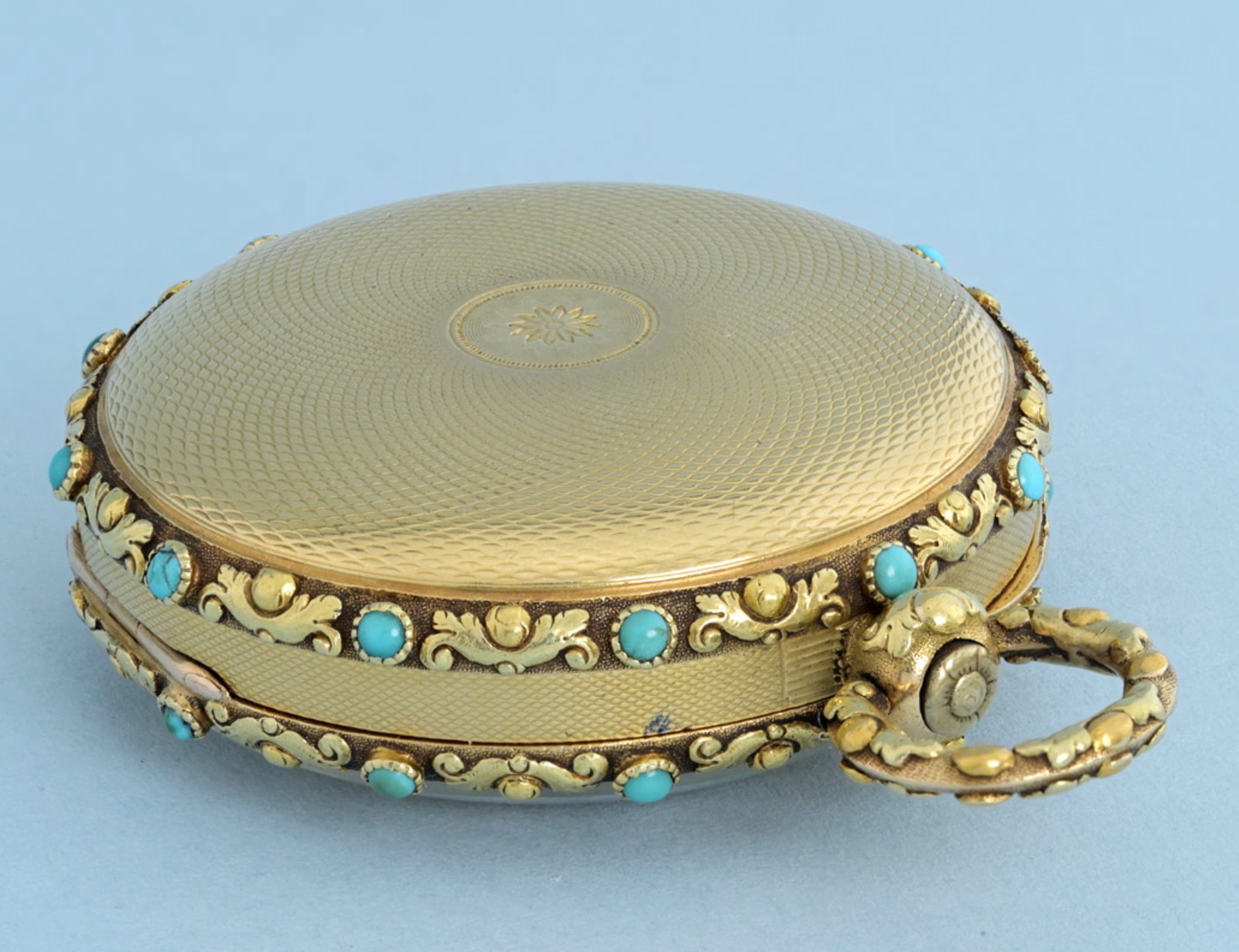 Turquoise Set Gold English Cylinder