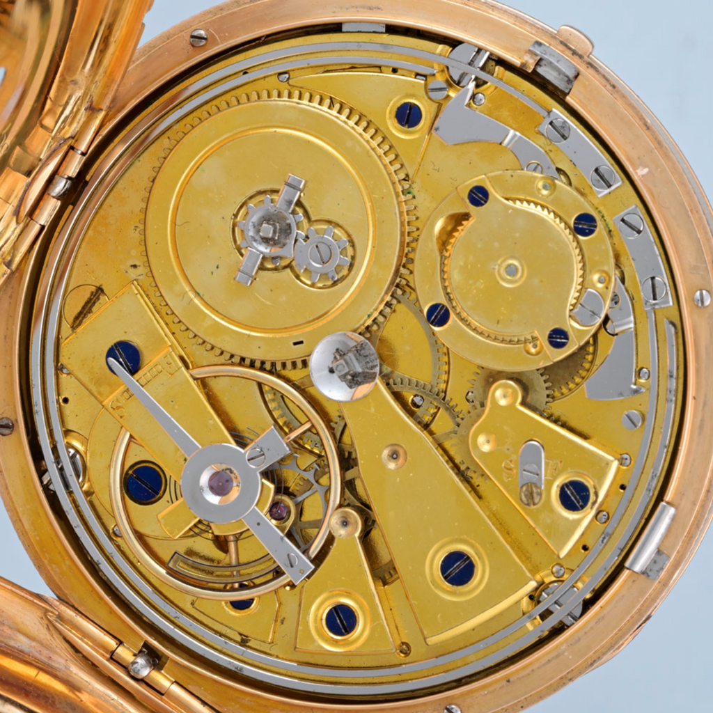 Gold Swiss Quarter Repeating Ruby Cylinder