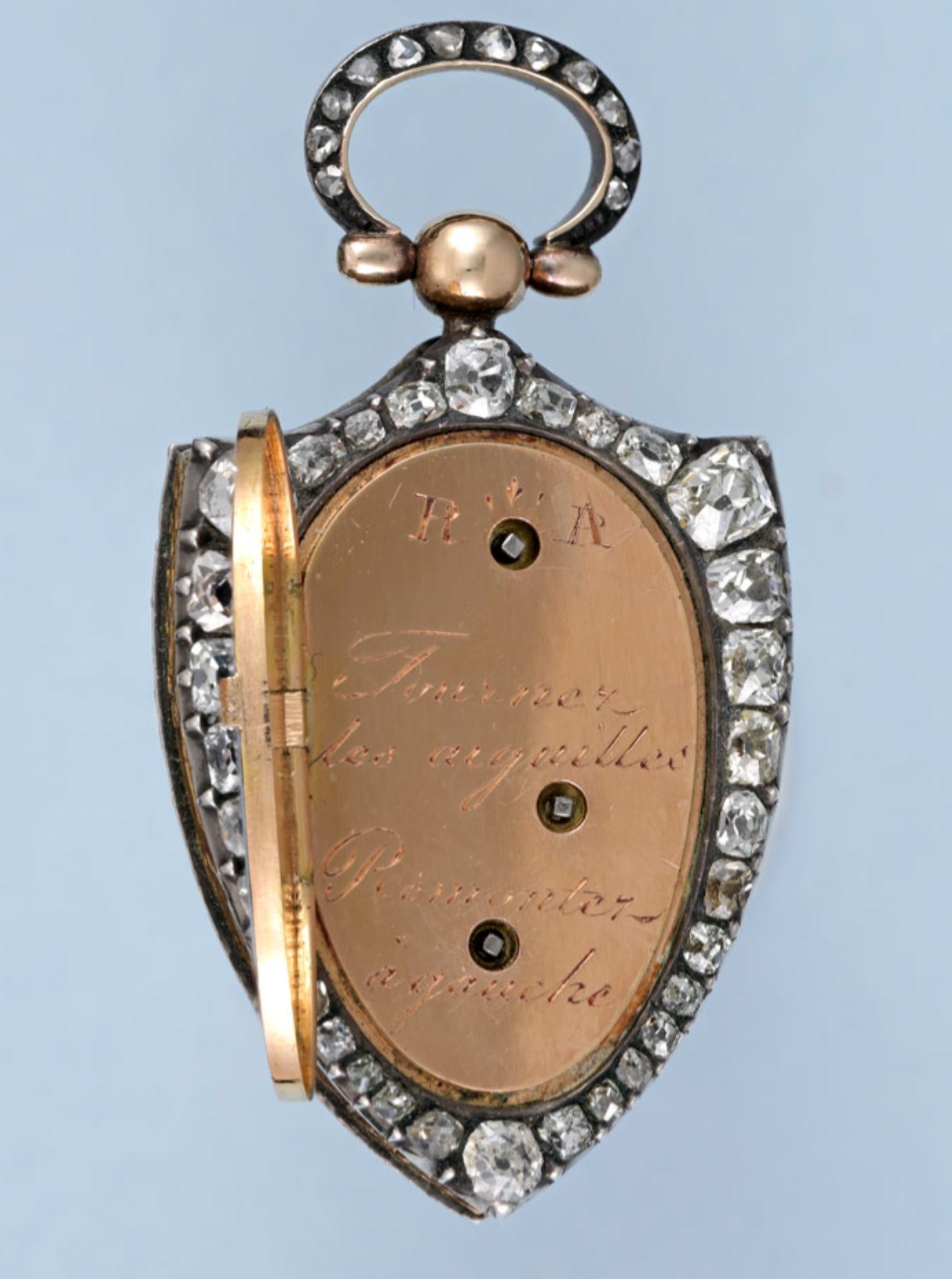 Rare Diamond Set Visible Balance Pendant Watch