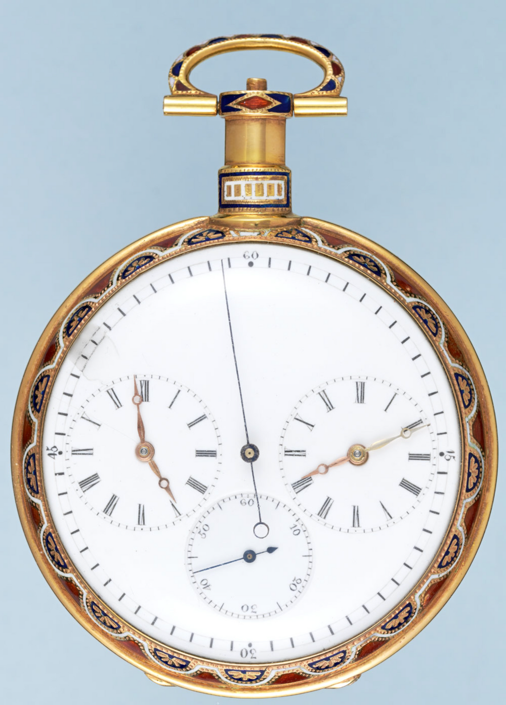 Chinese Market Gold and Enamel Captains Watch