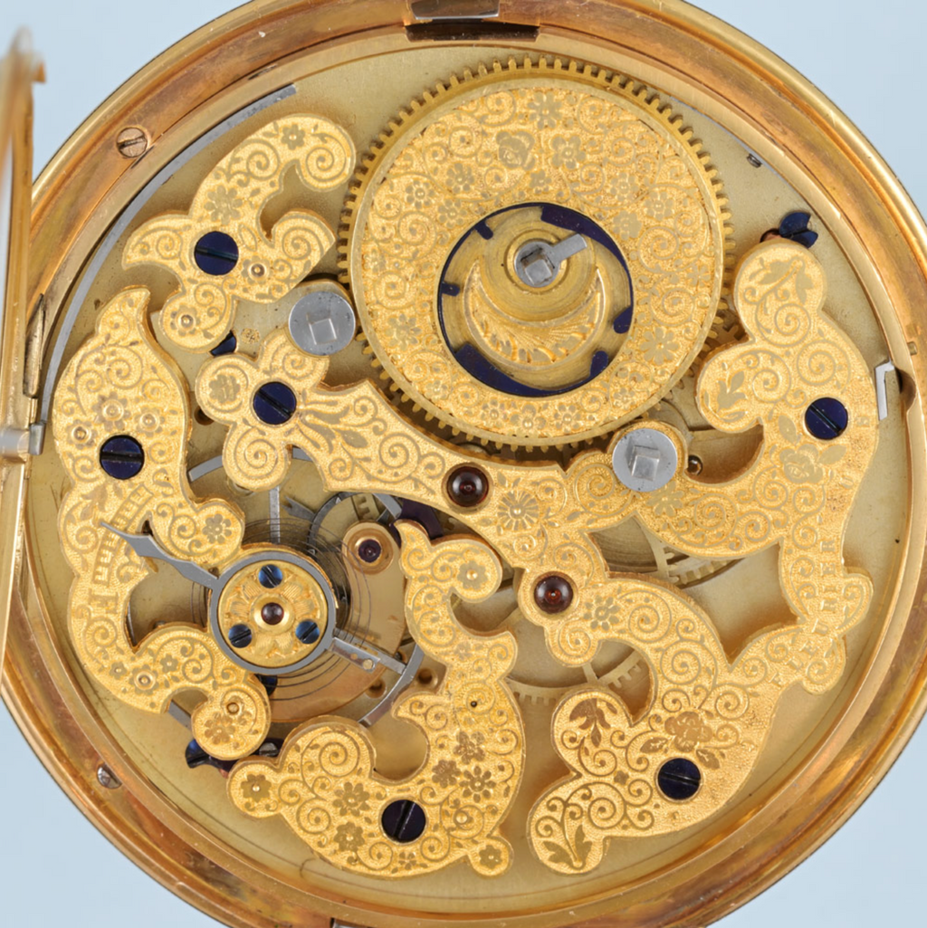 Chinese Market Gold and Enamel Captains Watch