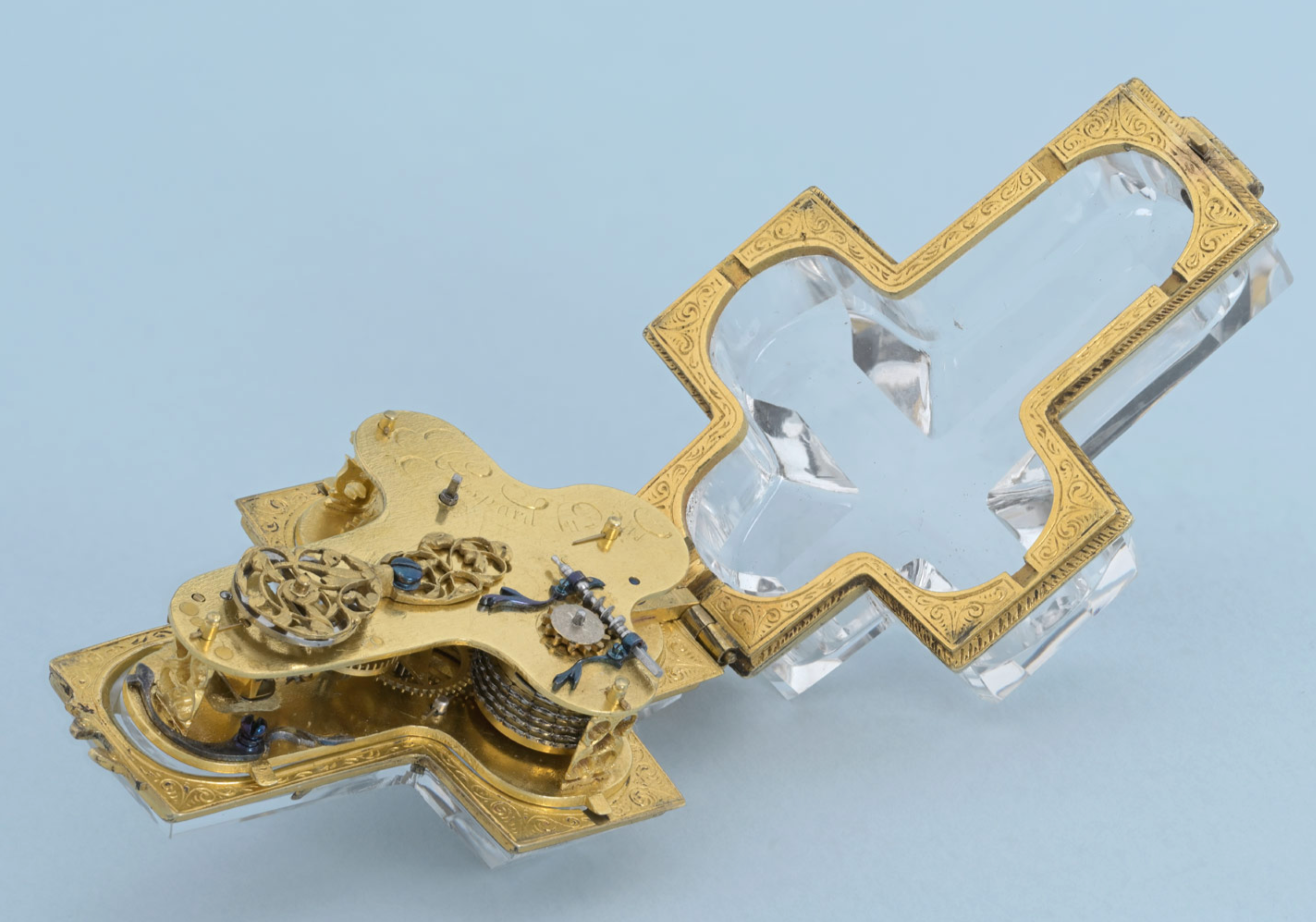 Early Rock Crystal Crucifix Watch