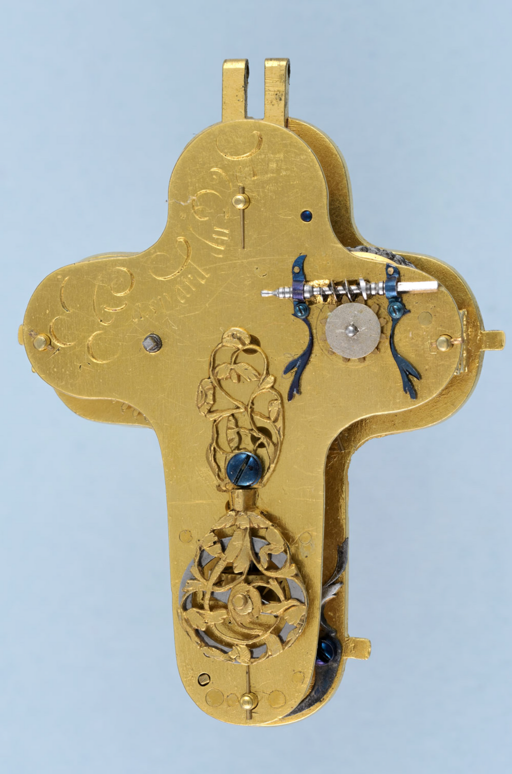 Early Rock Crystal Crucifix Watch