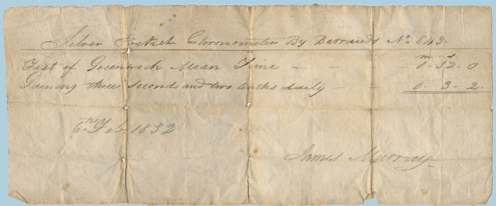 Chronometer by Barraud of Historic Interest